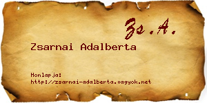 Zsarnai Adalberta névjegykártya
